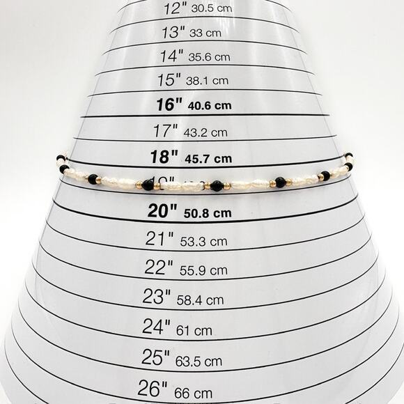 14k Yellow Gold Estate Freshwater Pearl and Black Onyx Necklace Vintage Estate - Picture 11 of 13